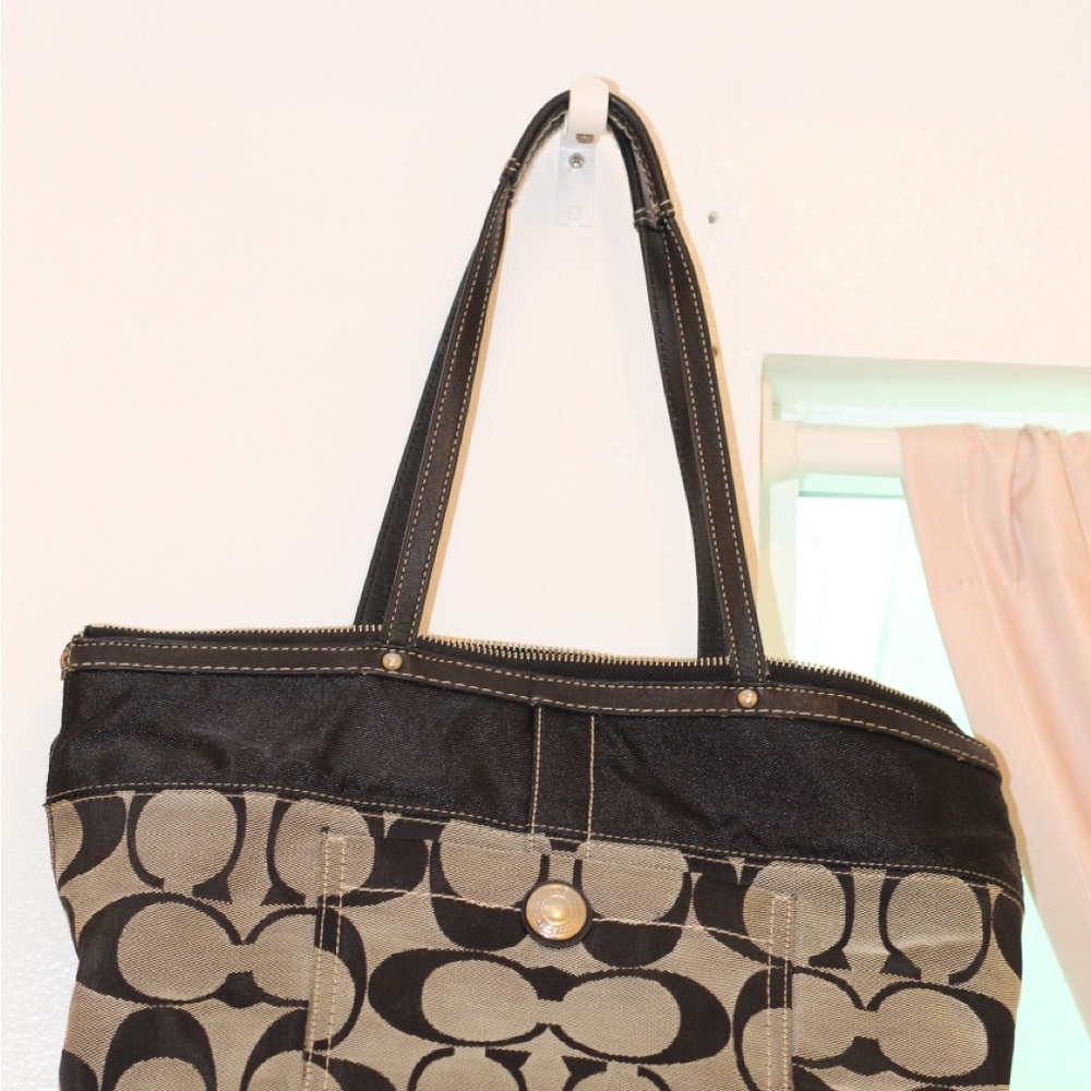 Coach Black and Tan Classic Tote